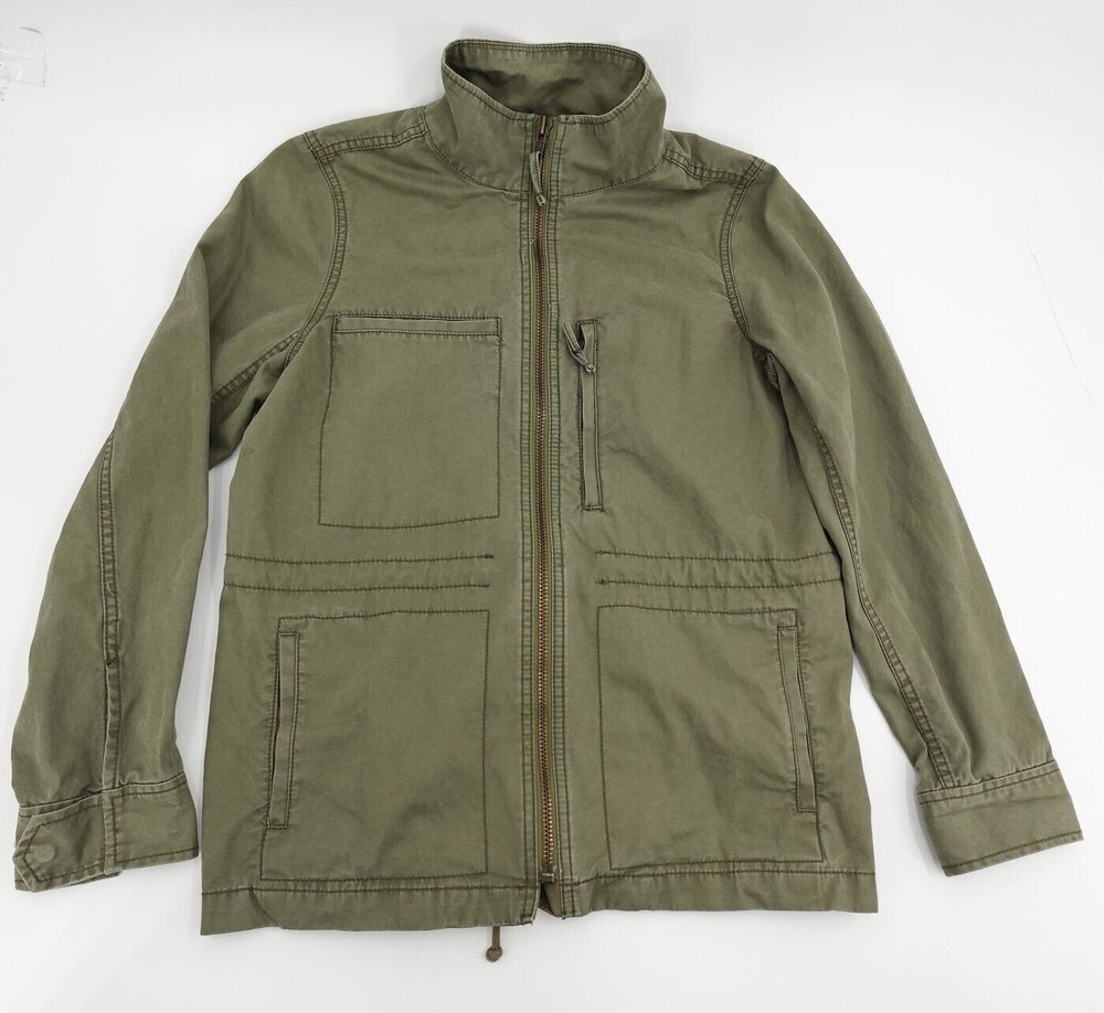 Madewell Barn Jacket Womens Large Olive Military Full Zip Cotton Utility Pockets
